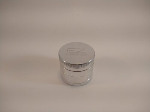EZ Grind 40mm 4pc Grinder 40mm 4 piece silver aluminum grinder with a screen