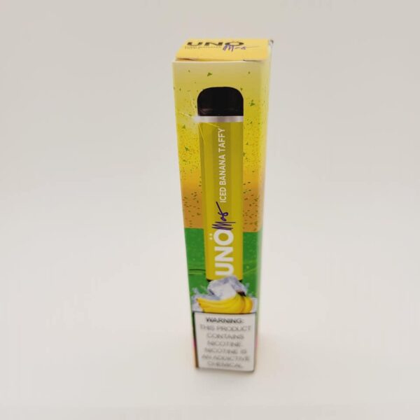 Uno Mas Iced Banana Taffy Disposable Vape 5% Nicotine 1200 Puffs