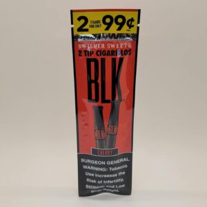 Swisher Sweet BLK Cherry Cigarillos With Tip 2 Pack