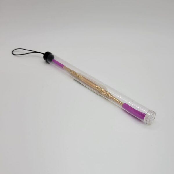 Gold Dab Tool with pointed and scoop ends with silicone tip covers