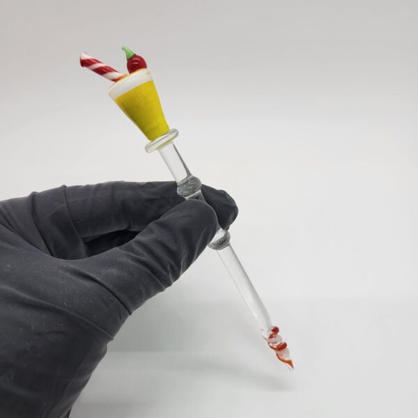 Cocktail Dab Tool - Yellow Pint with Straw & Strawberry