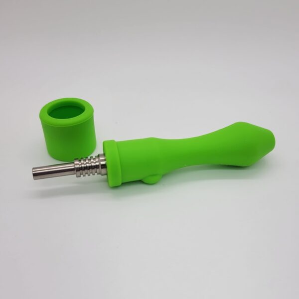 Small 4 Inch Silicone Honeystraw with 14mm Titanium Tip and Silicone Cap