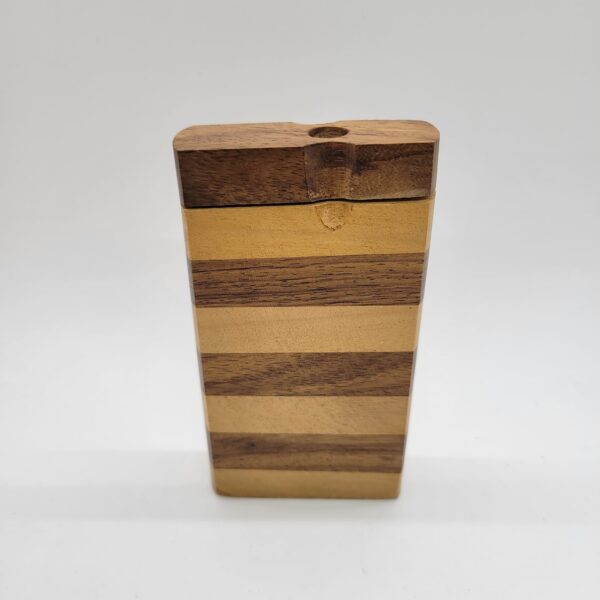 Tall Bicolor Horizontal Striped Wooden Dugout