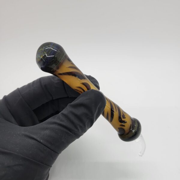 Tiger Stripes Glass Dabber With Curved Tip