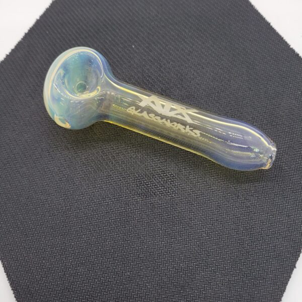 ATX Glassworks Silver and Gold Fumed 4 inch Spoon Pipe