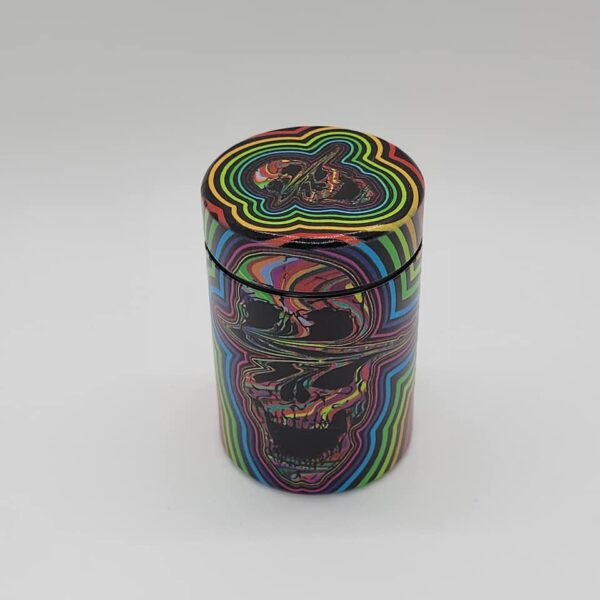 Trippy Skull Small Aluminum Jar by SmokeZilla