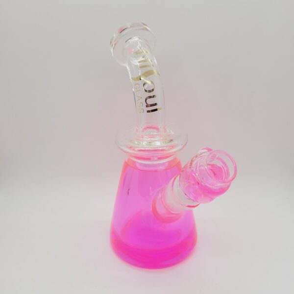 9" Pink HiSoul Glass Glycerin Beaker Waterpipe