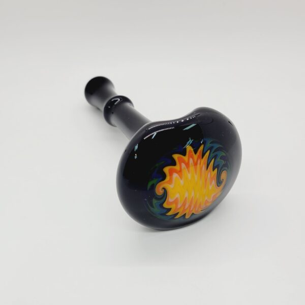 6" Black Spoon Pipe with Wigwag