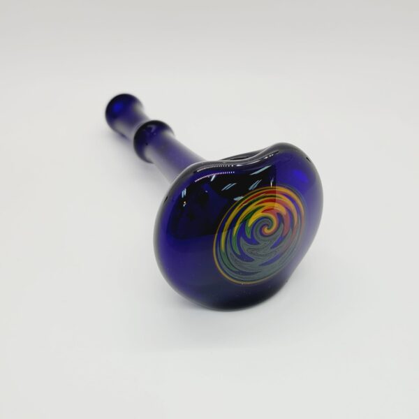 6" Cobalt Blue Spoon Pipe with Reversal