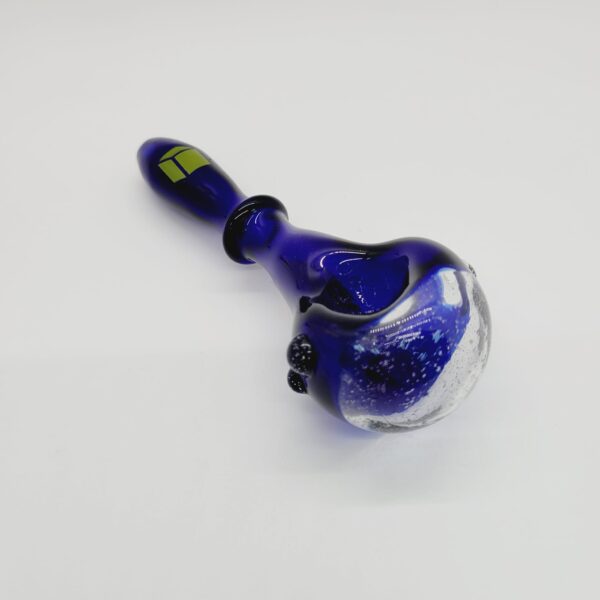 Blockhead Cobalt Blue Spoon Pipe with UV Encalmo