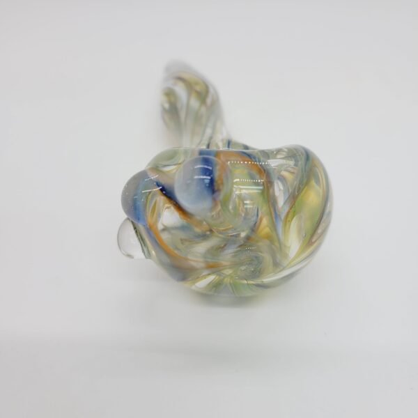 Glass Parrot 5" Clear Spoon Pipe with Line Work