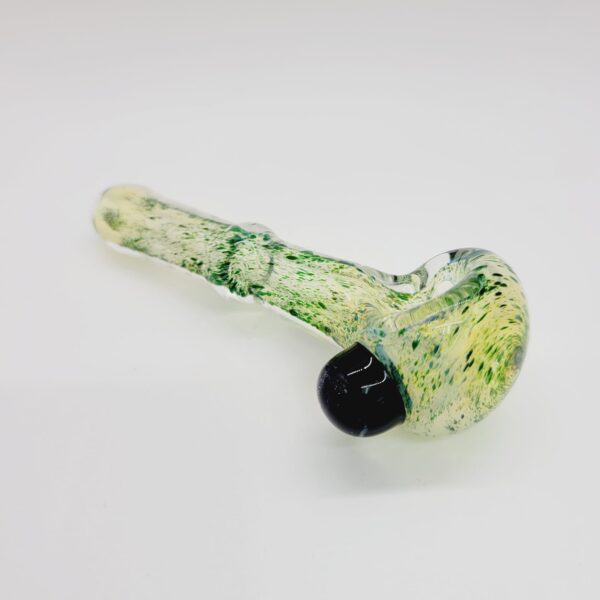 Rockin A Glass 4" Experimental Green Frit & Fume Spoon Pipe