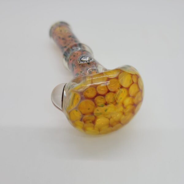 Rockin' A Glass 5" Frit & Fume Spoon Pipe with Honeycomb