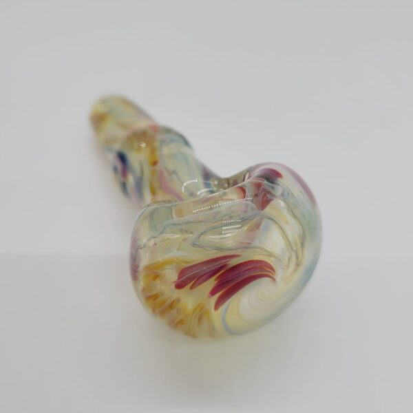 Rockin' A Glass 4" Fumed Spoon Pipe with Cane Work