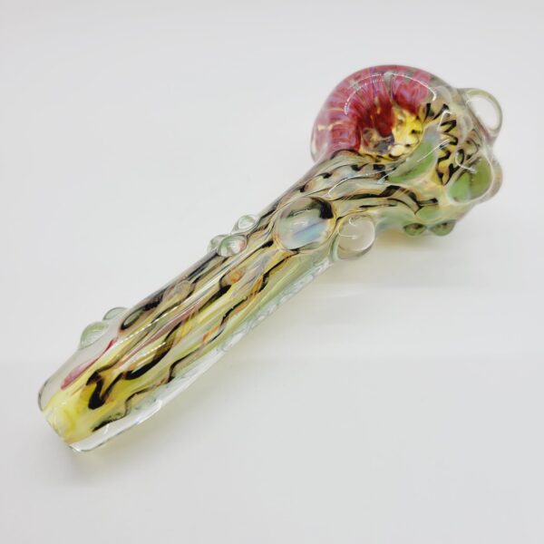 Rockin' A Glass 5" Spoon Pipe with Fuming and Cane Work
