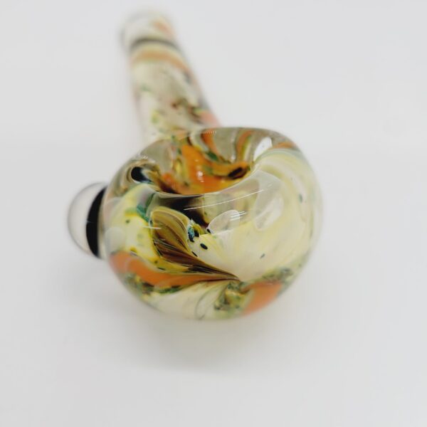 Rockin' A Glass 4" Spoon Pipe with Fuming, Frit & Cane Work