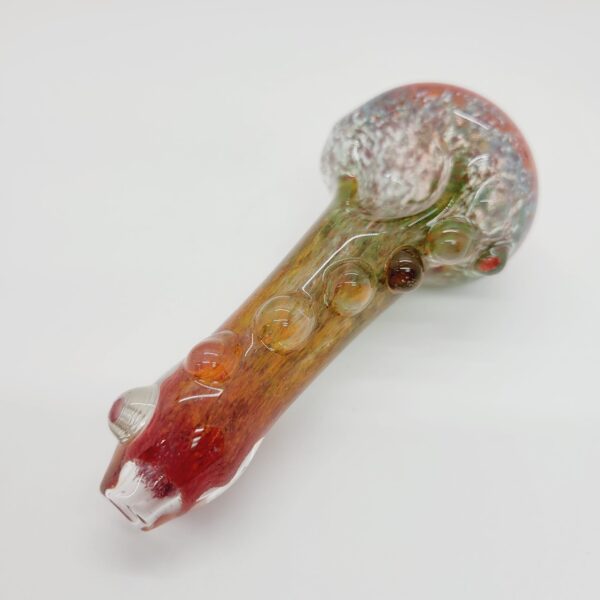 Rockin' A Glass 4" Spoon Pipe with Rainbow Frit