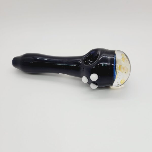 Snarf 4" Black Spoon Pipe with Fumed Implosion