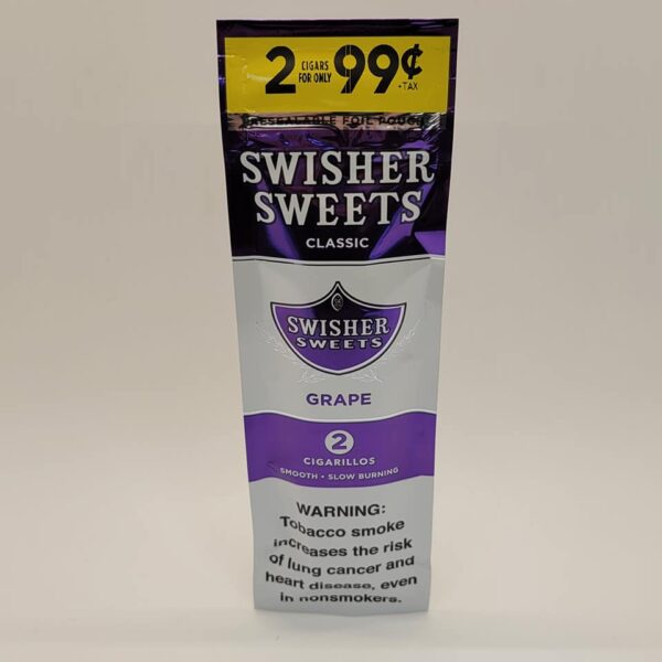 Swisher Sweets Grape Cigarillos 2 pack for 99 cents.