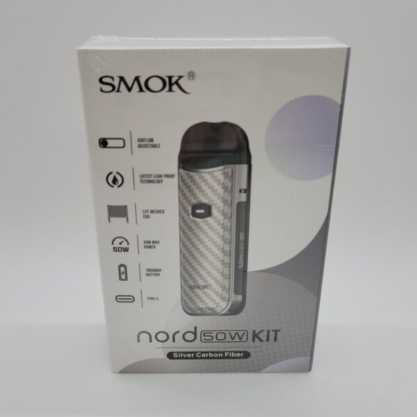 Nord 50W Vape Kit - Silver Carbon Fiber Design
