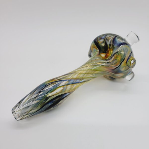 Glass Parrot 5" Spoon Pipe with Fuming, Line Work & Reversal