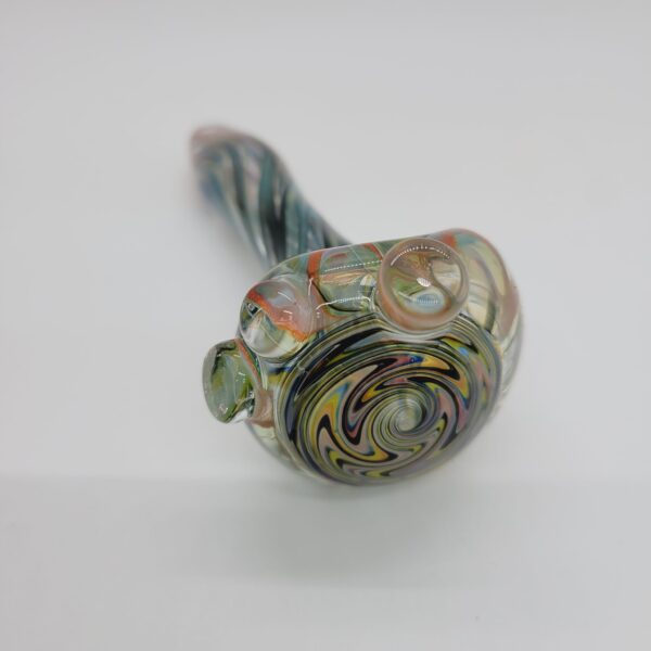 Glass Parrot 5" Spoon Pipe with Line Work and Reversal