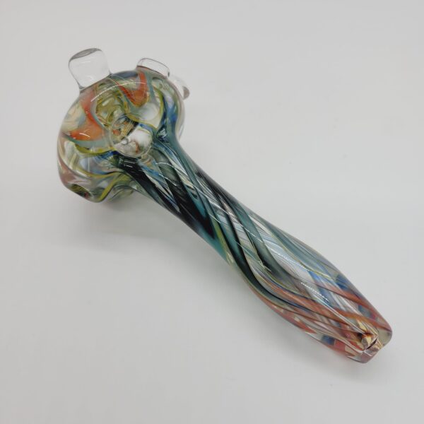 Glass Parrot 5" Spoon Pipe with Line Work and Reversal