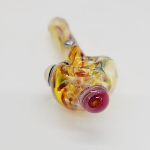 Rockin A Glass Fumed Cane Pipe with Bear Millie
