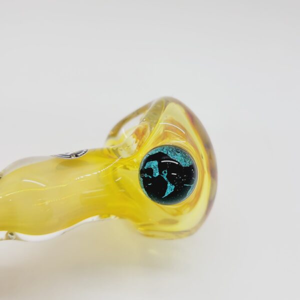 Rockin' A Glass 4" Fumed Spoon Pipe with Honeycomb and Jerry Garcia Millie