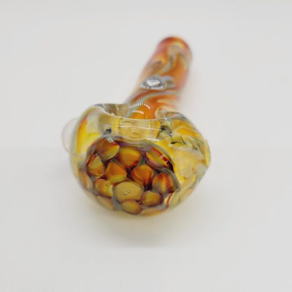 Rockin' A Glass 4" Fumed Honeycomb Pipe with Inside Out Work and Dark Side of the Moon Millie