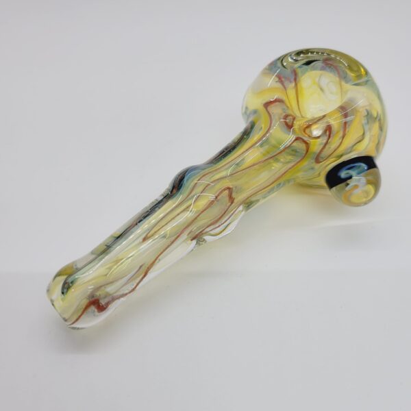 Rockin' A Glass Fumed Spoon Pipe with Cane Work