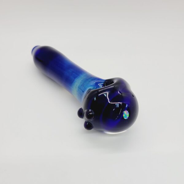 Snarf 4" Fumed Cobalt Spoon Pipe with Opal