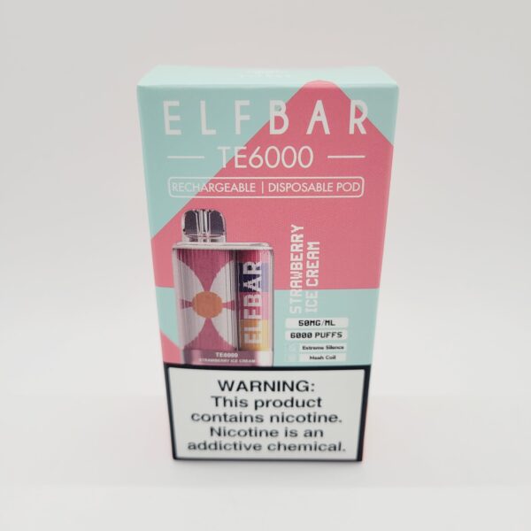 Elf Bar TE6000 Strawberry Ice Cream Rechargeable Disposable Vape