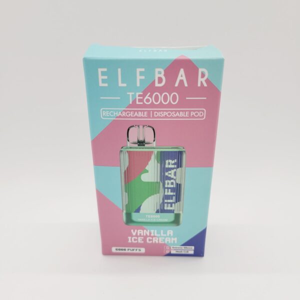 Elf Bar TE6000 Vanilla Ice Cream Rechargeable Disposable Vape