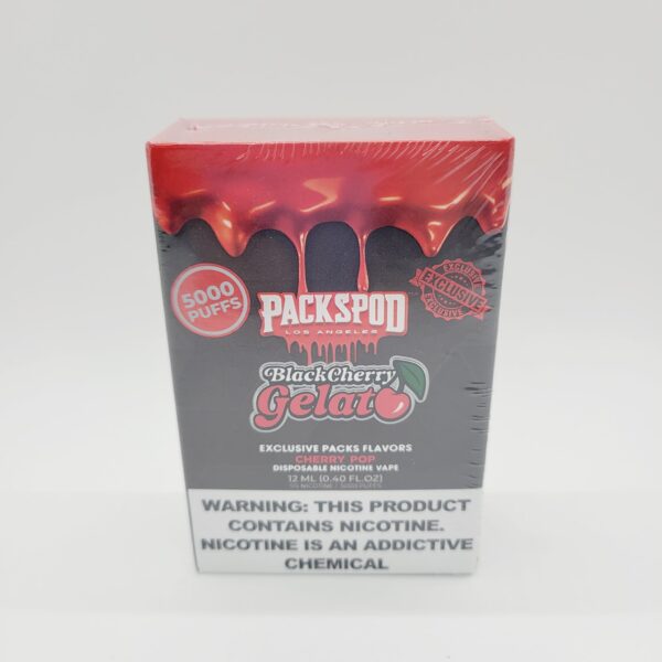 Packspod Black Cherry Gelato Rechargeable Disposable Vape