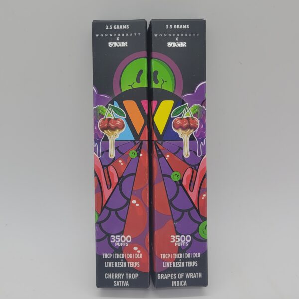 Wonderbrett x Sugar Dual Disposables with 3.5g Cherry Trop Sativa + 3.5g Grapes Of Wrath Indica